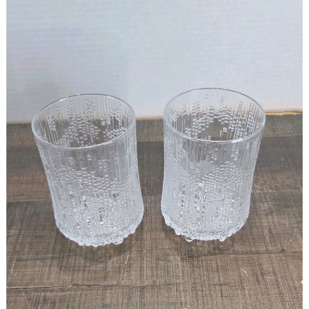 Iittala Ultima Thule Highball Crystal Glasses Finland Set of 2